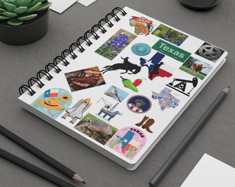 Texas Collage Spiral Notebook, 5x7, Lined Pages