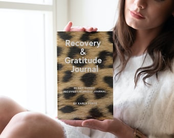Leopard Print Recovery Gratitude Journal, 90 Day Guided Meditation (Digital Download)