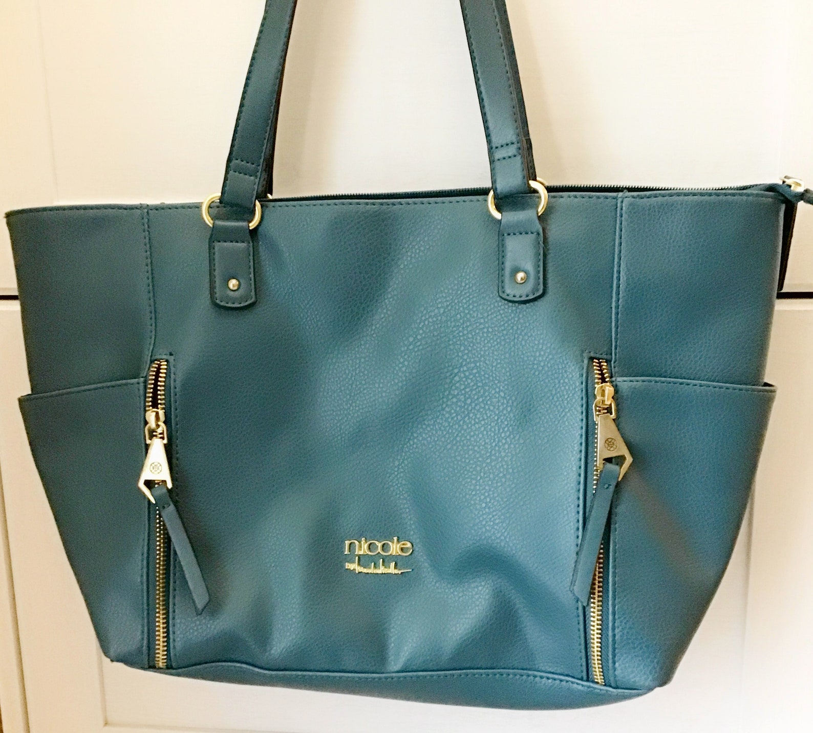 Handbag Blue Purse Gorgeous Nicole Miller Shoulder Bag. | Etsy