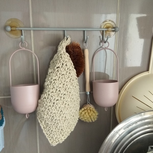 Lavette, dessous de plat, manique au crochet beige