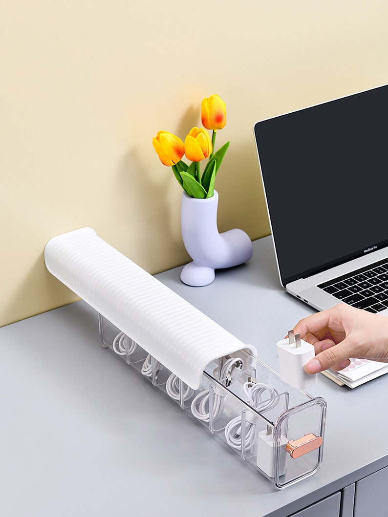 Wall Mounted Cable Organizer With Lidpower Cord Etsy