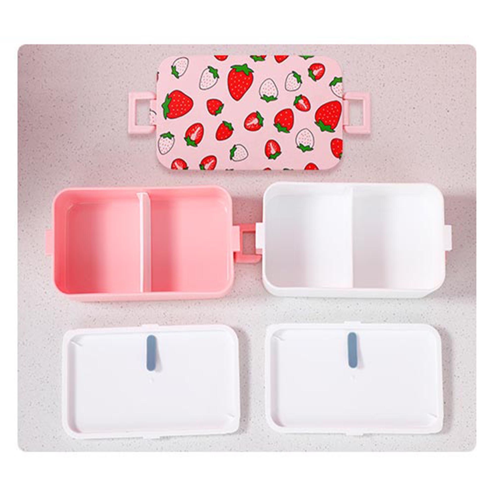 Cute Strawberry Lunch Boxecofriendly Bento Boxwheat Straw Etsy
