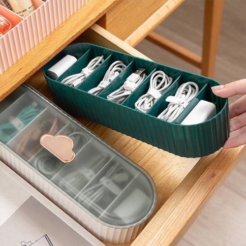 Minimalist Cable Organizer With Lid Power Cord Storage Box Etsy