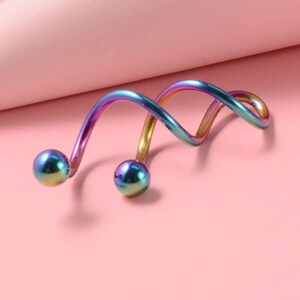 Spiral navel shop ring
