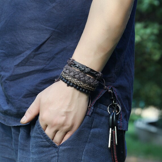 Leather bracelet set store