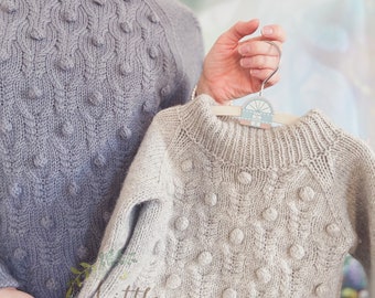 COMBO: Knitting Pattern PDF Mother Baby Matching Sweaters