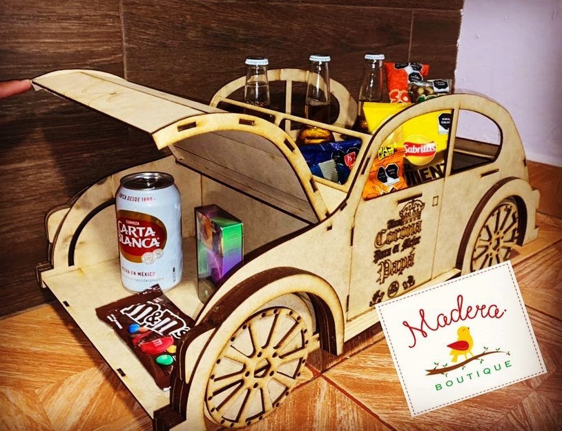 Beer and candy car Bocho botanero file 3mm for laser cutting digital vectorial files formats cdr, svg, ai, dxf,pdf. glowforge files, cnc art