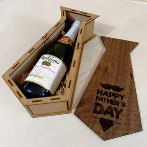 Vatertag, Laserkunst gravierte Kartoffelkrawatte, personalisierte Wein-Geschenkbox aus Holz Vatertag, Lasergeschnittene digitale Kunst, Laserdateien, Glowforge CNC