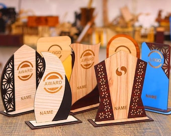 Trofeos de madera personalizados con diseños cortados con láser, diseño para madera de 3 mm, descargas digitales, dxf, svg, ai, pdf, cdr, plantillas láser, arte cnc
