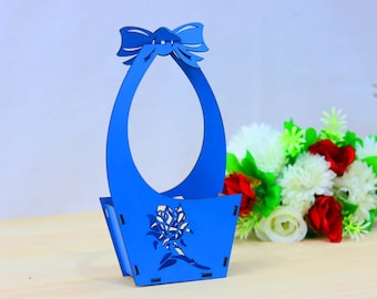 Laser geschnittene Blumenampel, CNC Schneideschablone für 3 mm Stärke, Laser cut Blumenkorb, Geschenk für Mama, Glowforge Schablonen, Dxf, svg, Ai