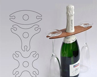 Soporte para vasos de cristal. Archivos de corte Aser, dibujos vectoriales SVG DXF CDR, archivos Descarga instantánea, patrón cnc, corte cnc, corte cnc, corte por láser