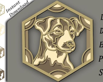 Jack Russell, Terrier Multilayer Svg, Laser cut files for glowforge, Decorative vector laser template cnc