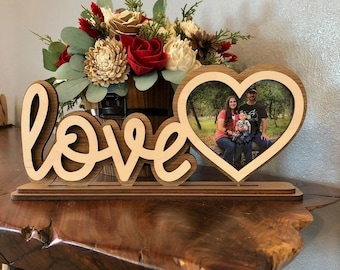 Laser Cut Love Heart Photo Frame Valentine Decor, Laser Cut Love Photo Frame 3mm Laser files Vector, glowforge stencils, Dxf, Svg, cdr