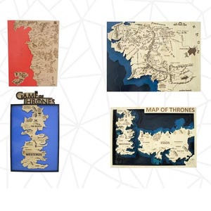 Mapa de Game of Thrones, MapsOfThrones, MiddleEarth, Westeros, witcher-lasercut, witcher-printable, Molde decorativo vetorial a laser cnc