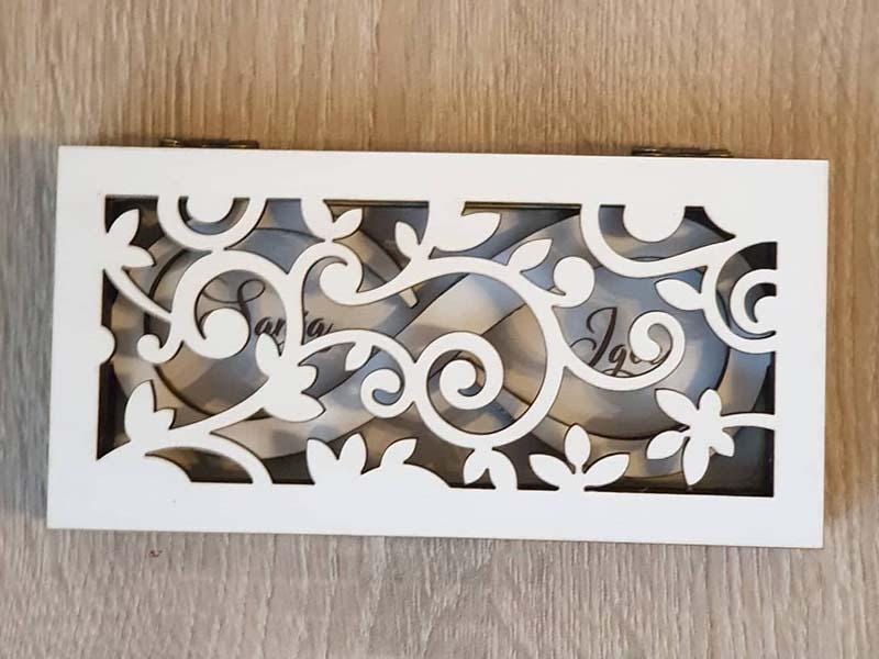 Laser Cut Wedding Couple Ring Box Wooden Engagement Ring Box, File in ...
