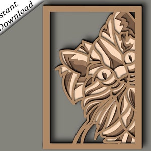 Cat multilayer 3D SVG/Cat 3D mandala/ Cat paper laser cut, Laser cut files for glowforge, Decorative vector laser template cnc