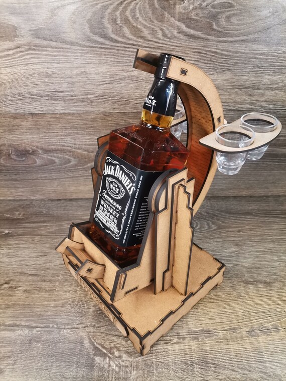 Jack Daniels Whiskey Rotary Stand With Cigar Drawer - 1/8
