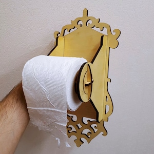 Toilettenpapierhalter zum Laserschneiden, Cnc-Schneidevorlagen, Toilettenpapier Wanddekoration, Laserschnitt Vektoren