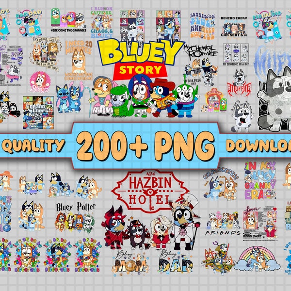 Mega 200+ Bluey Png Bundle | Blue Dog Birthday Png Bundle | Bluey Family PNG | Bluey Png | Bluey Bingo Png | Bluey Mom Png | Bluey Mufin PNG