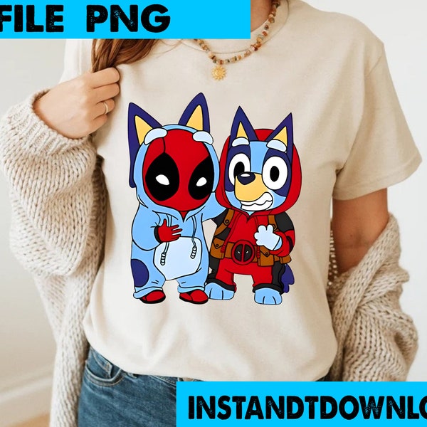 Bluey and Deadpool Png | Bluey Family PNG | Bluey Png | Bluey Bingo Png | Bluey Mom Png