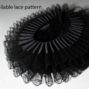 Elizabethan Neck Lace Collar - Black ruff - Historical Tudor ruffled gorguera- Renaissance fraise - Barocco ruff image 7