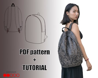 Mochila básica - Patrón de costura en PDF y tutorial - Guía paso a paso - Costura fácil para principiantes