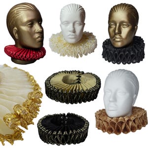 Black ruff - Gold ruff - Elizabethan Lace Collar - Costume historical ruff - Historical fashion