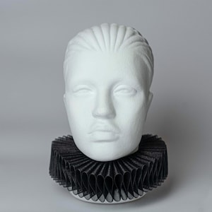 Elizabethan Neck Lace Collar - Schwarz Transparent - Historische Tudor Rüschen Gorguera- Renaissance Fraise - Barocco Stil