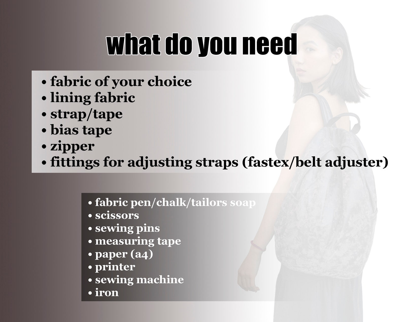 Basic Backpack - PDF Sewing Pattern and Tutorial - Step by Step Guide ...