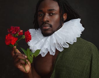 Elizabethan Neck Lace Collar - Historical Tudor ruffled gorguera- Renaissance fraise - Barocco ruff