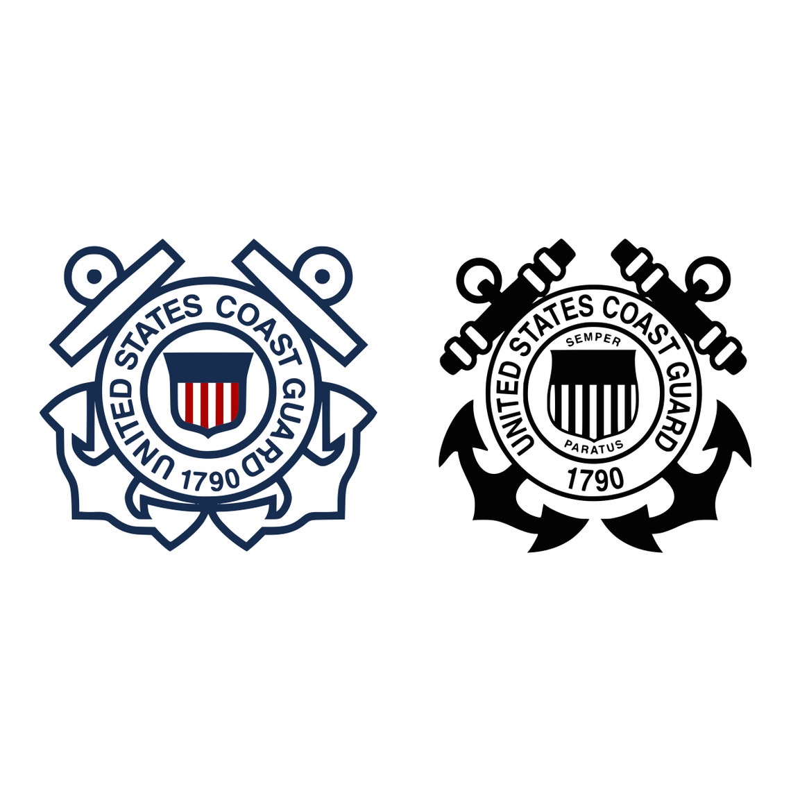 Coast Guard Logo Svg Bundlecoast Guard Crestus Coast Guards Etsy