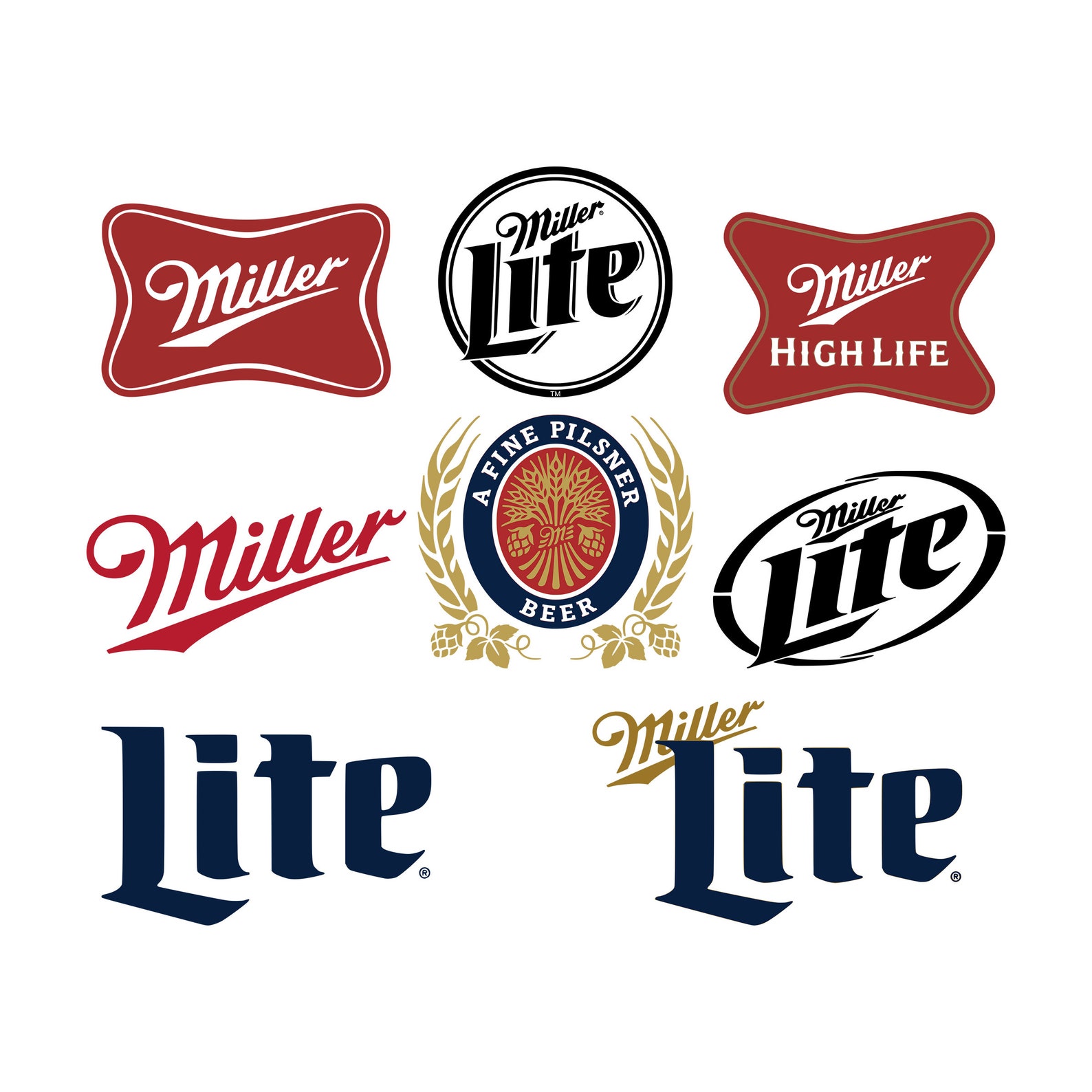 Miller Lite Beer Logo Svg/high Life Logo/beer Brand Logo/beer | Etsy