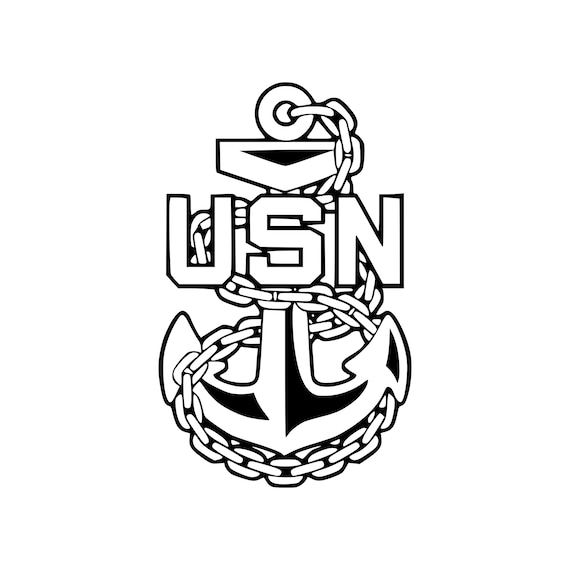 US Navy Anchor Svgus Navy Chief Anchorusa Svgus Military | Etsy