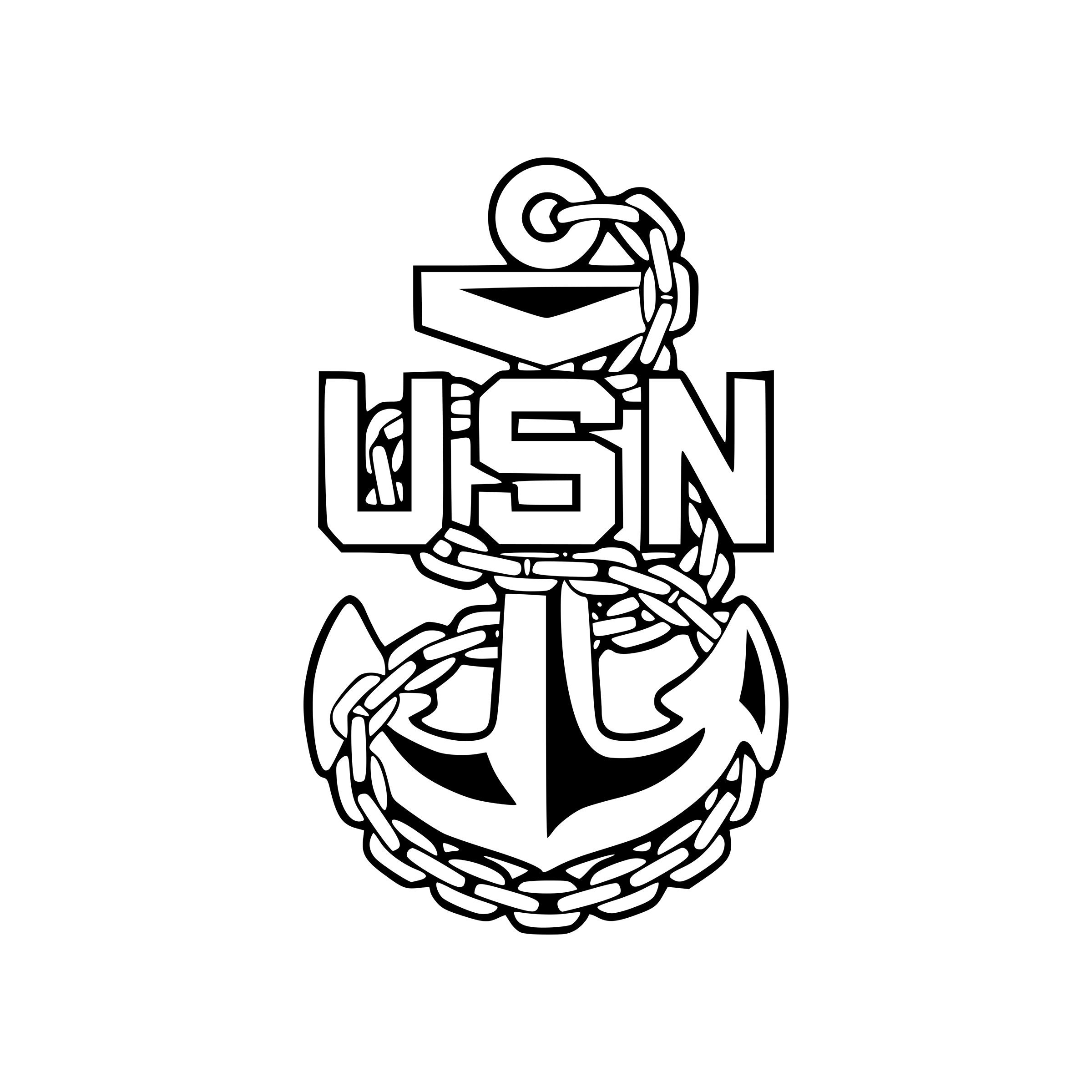 Navy Anchor Logo Black