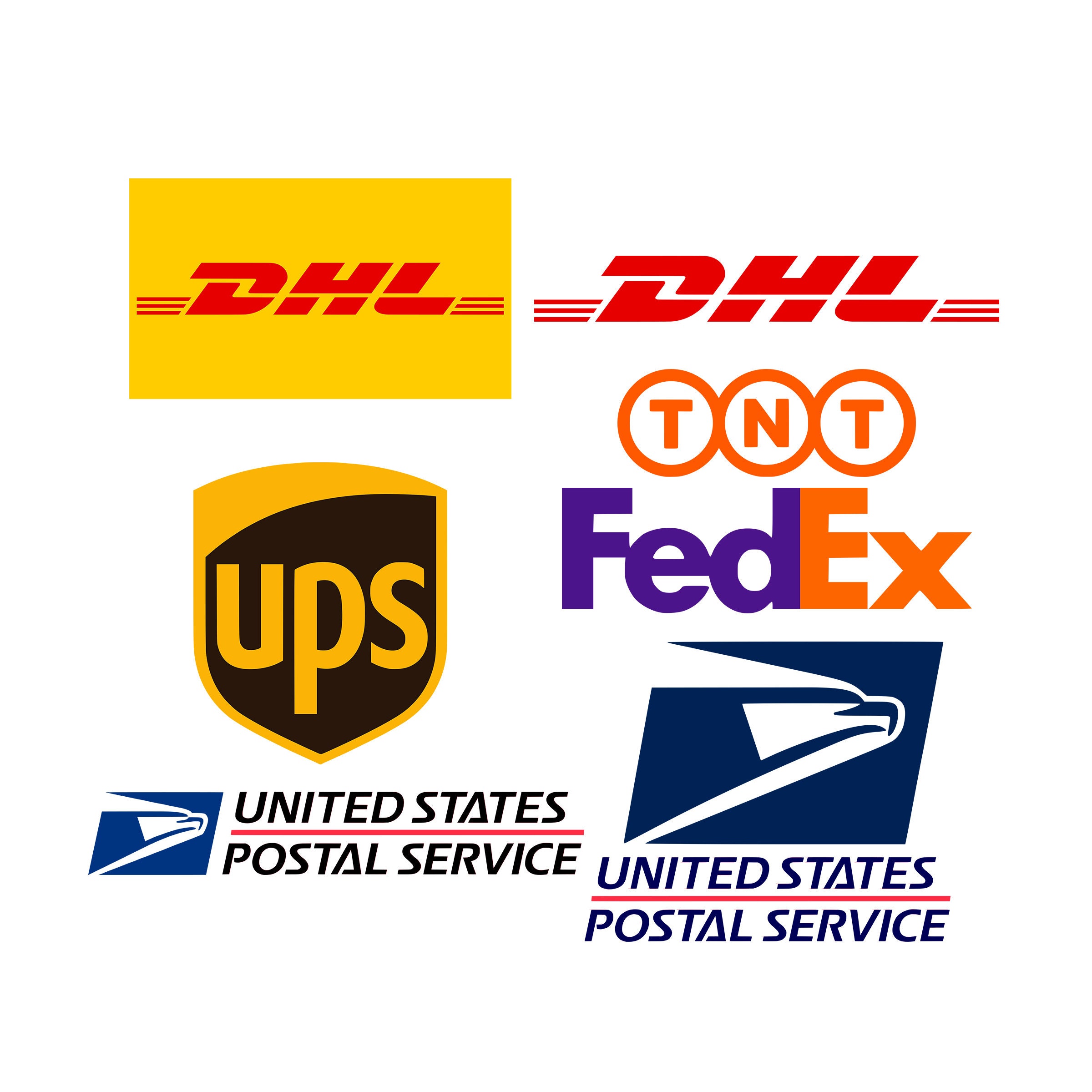 Lieferdienste Logo Bundle Svg USPS UPS TNT Dhl FedEx Etsy