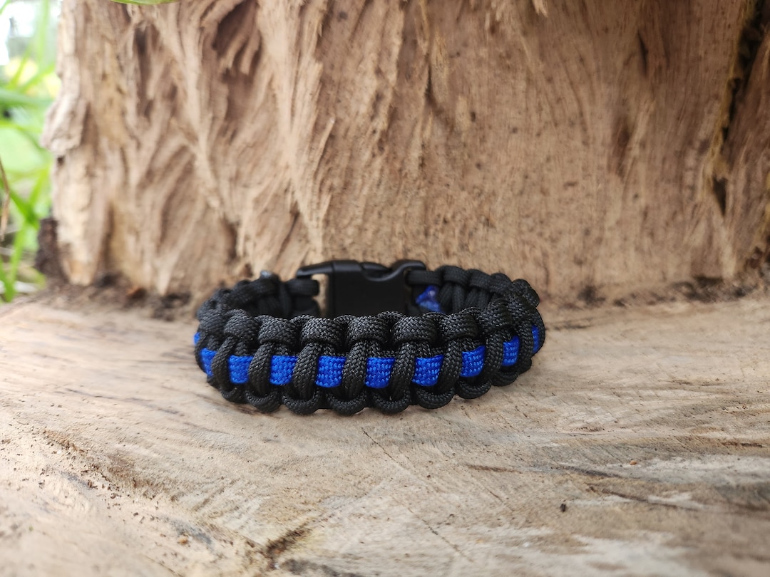 Thin Blue Line Paracord Bracelet/paracord Bracelets/police Bracelet