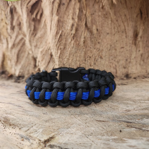 Thin blue line paracord bracelet/paracord bracelets/police bracelet/back the blue bracelets.