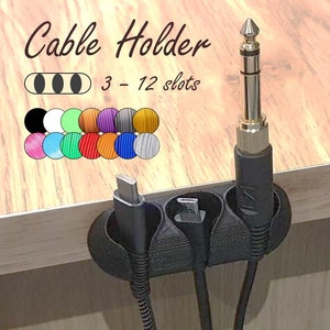 USB Cable Tidy Holder Cord Hanger - Self adhesive backed - 3D Printed