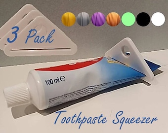 Spremi-dentifricio stampato in 3D - PLA, scegli il tuo colore (confezione da 3)