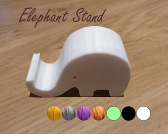Suporte para telefone elefante impresso em 3D ou suporte para tablet pequeno, prático acessório de mesa ou bancada!