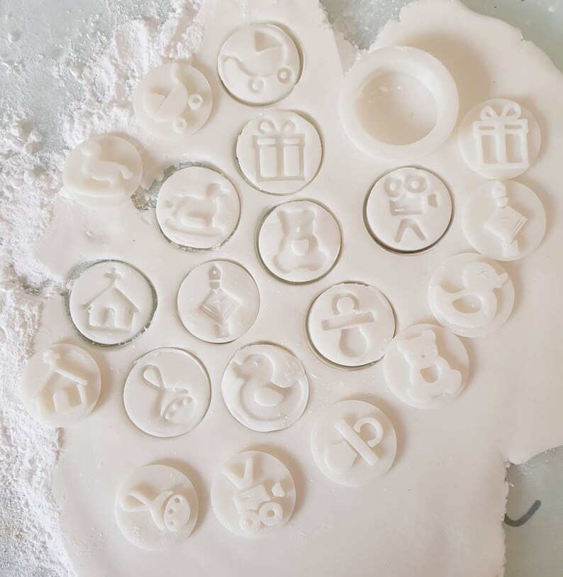 Christening Stamp and Cutter Set Various Sizes. A Set of 10 Cookie