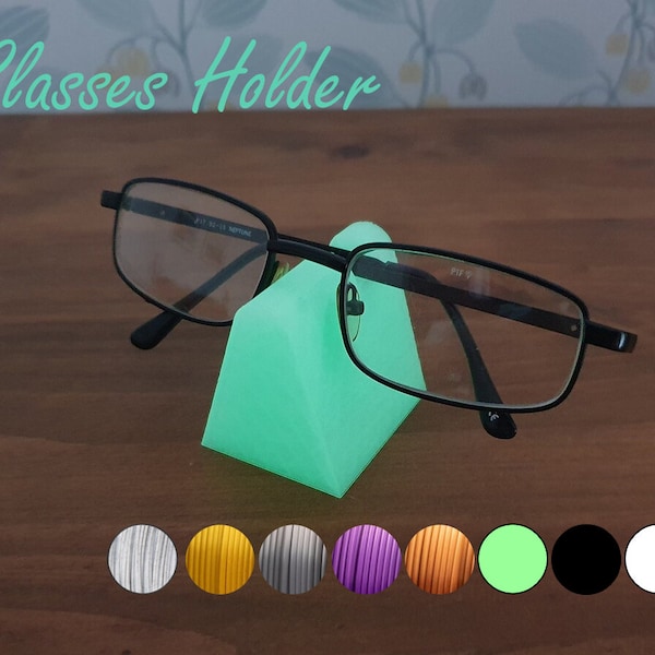 Simple Glasses / Spectacles / Eyeglasses holder for your bedside table or desk - Glow in the dark to find them at night plus other colours!