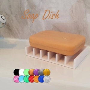 Porte-savon de salle de bain lavabo à évacuation simple - Choix de couleurs - 9 cm par 6 cm - PLA
