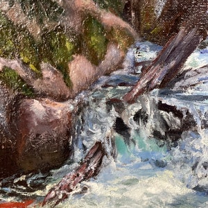 Creek , rushing water ,Oil Painting