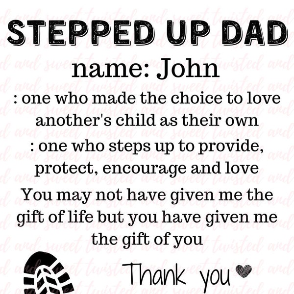 Stepped Up Dad, Fathers Day, Christmas Gift, Step Dad Gift, Step Son/Daughter, Mug Design, DIGITAL DOWNLOAD png and jpeg