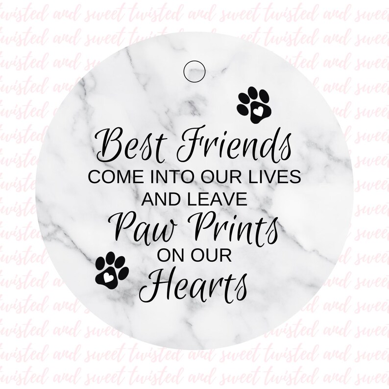 Best Friends Leave Paw Prints on Our Hearts Ornament DIGITAL DOWNLOAD