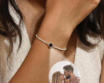 Benutzerdefinierte Fotoprojektionsarmband, Fotoarmband funkelnde Kette, personalisiertes Bild im Armband, beste Freundin Geschenke, Weihnachtsgeschenk