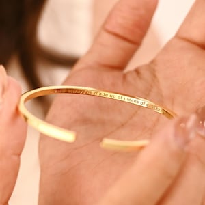 Personalized Cuff, Engraved Affirmation Cuff Bracelet, Secret Message Bangle, Personalised Jewellery, Custom Christmas Gift, Custom Bracelet