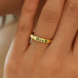 Personalisierter Haustier Ring, Personalisierter Haustier Ring, Hunde Namen Ring, Haustier Schmuck, Pfotenabdruck Ring, Pelz Mama, Pelz Baby Ring, Haustier Erinnerung