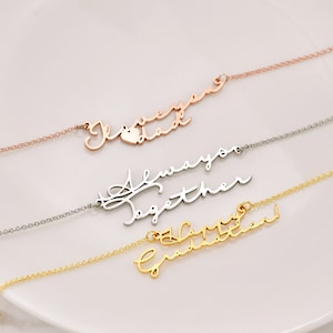 Pulsera de nombre delicado de oro personalizado, pulsera de nombre pequeño, pulsera de nombre minimalista, regalos de dama de honor, regalo de la madre, joyería personalizada